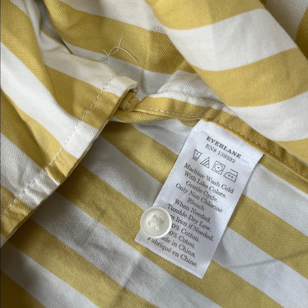Everlane Cotton Popover Striped Midi Shirt Dress Size 4 Preppy Boxy Office - Picture 12 of 12